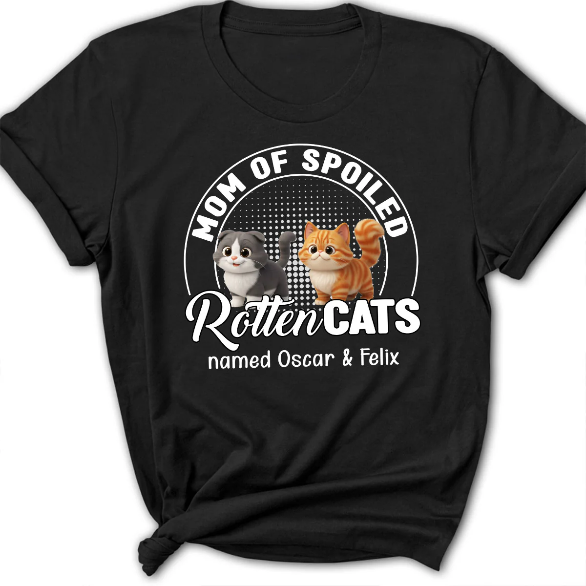 Spoiled Rotten Cat Chibi Cartoon Ver Standing - Personalized Custom Women's T-Shirt