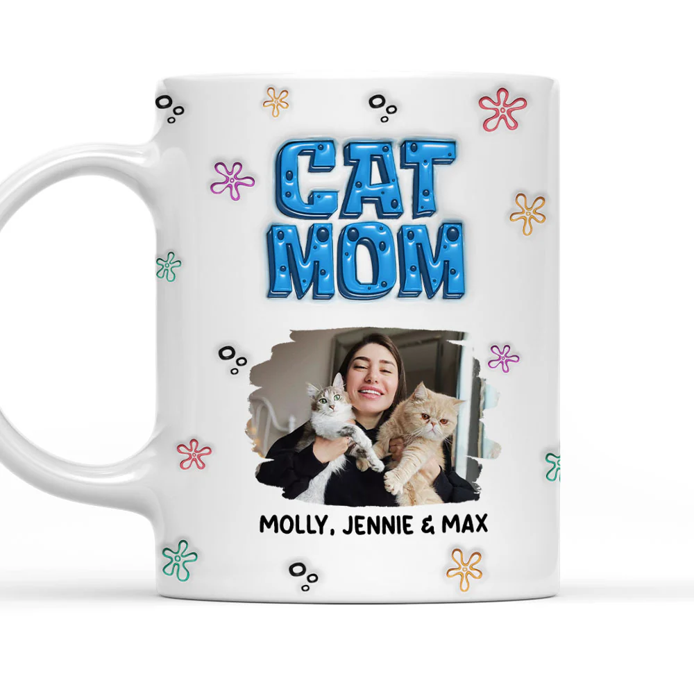 Sponge Cat Mom Photo - Personalized Custom 3D Inflated Effect Mug