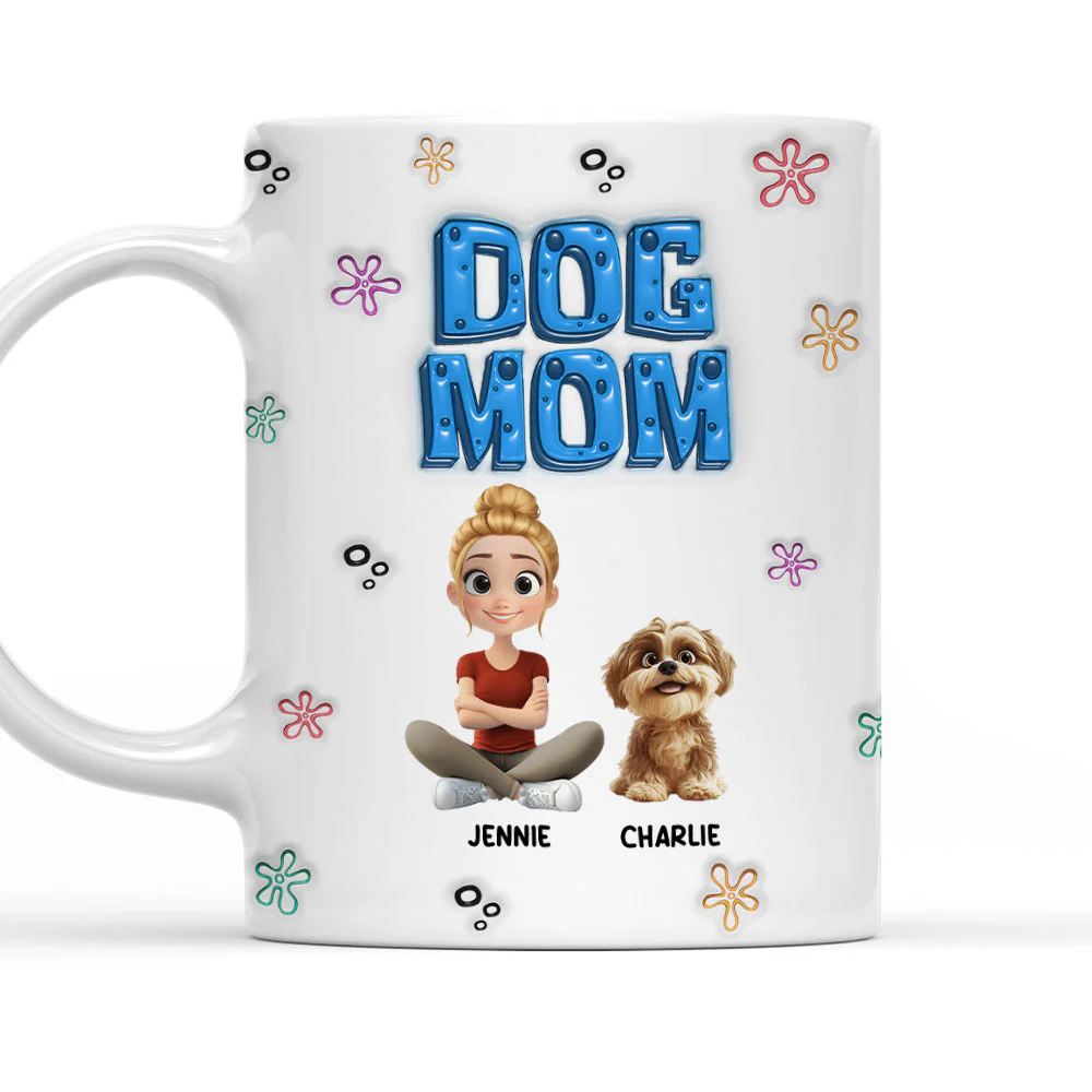 Sponge Dog Mom - Personalized Custom 3D Inflated Effect Mug