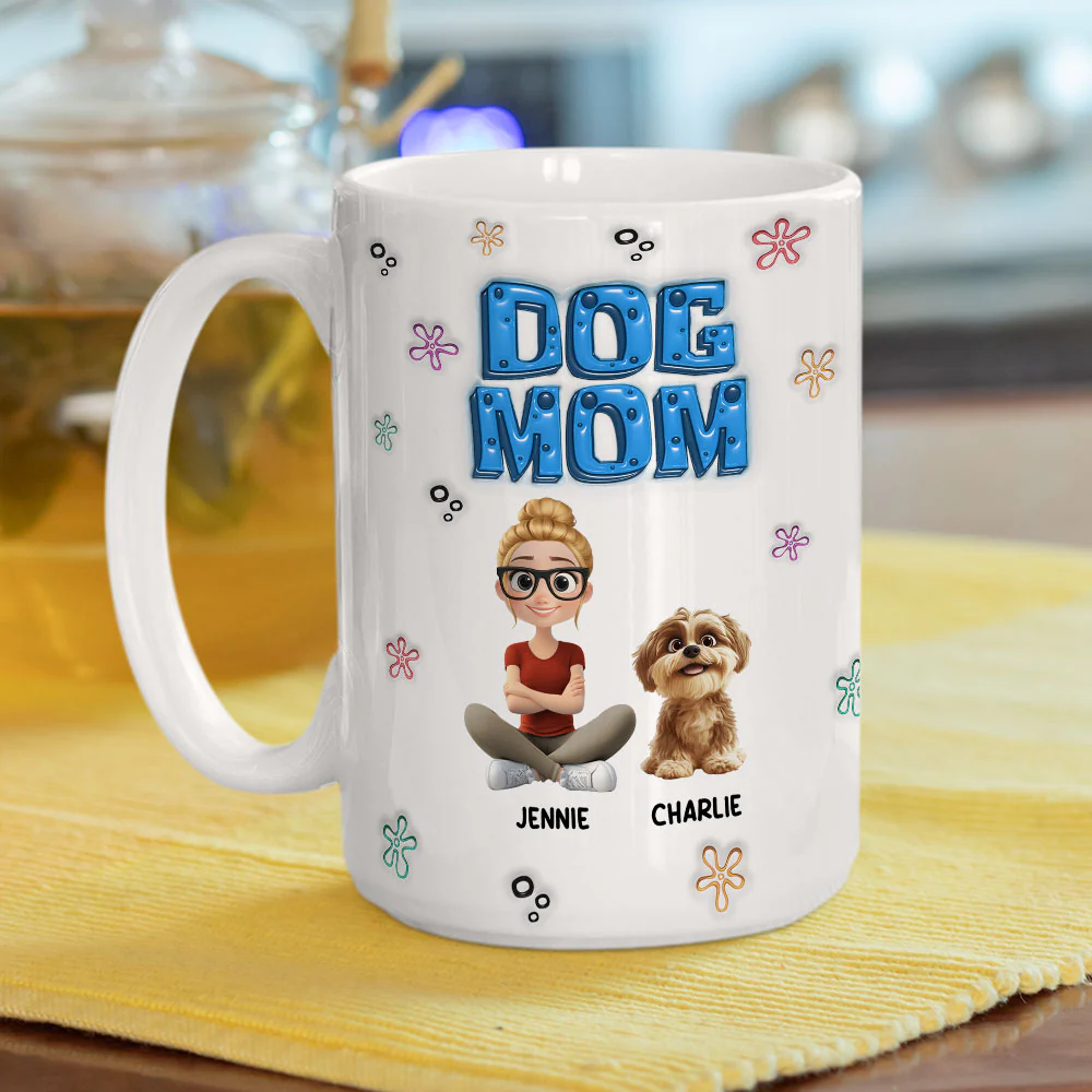 Sponge Dog Mom - Personalized Custom 3D Inflated Effect Mug - Image 10