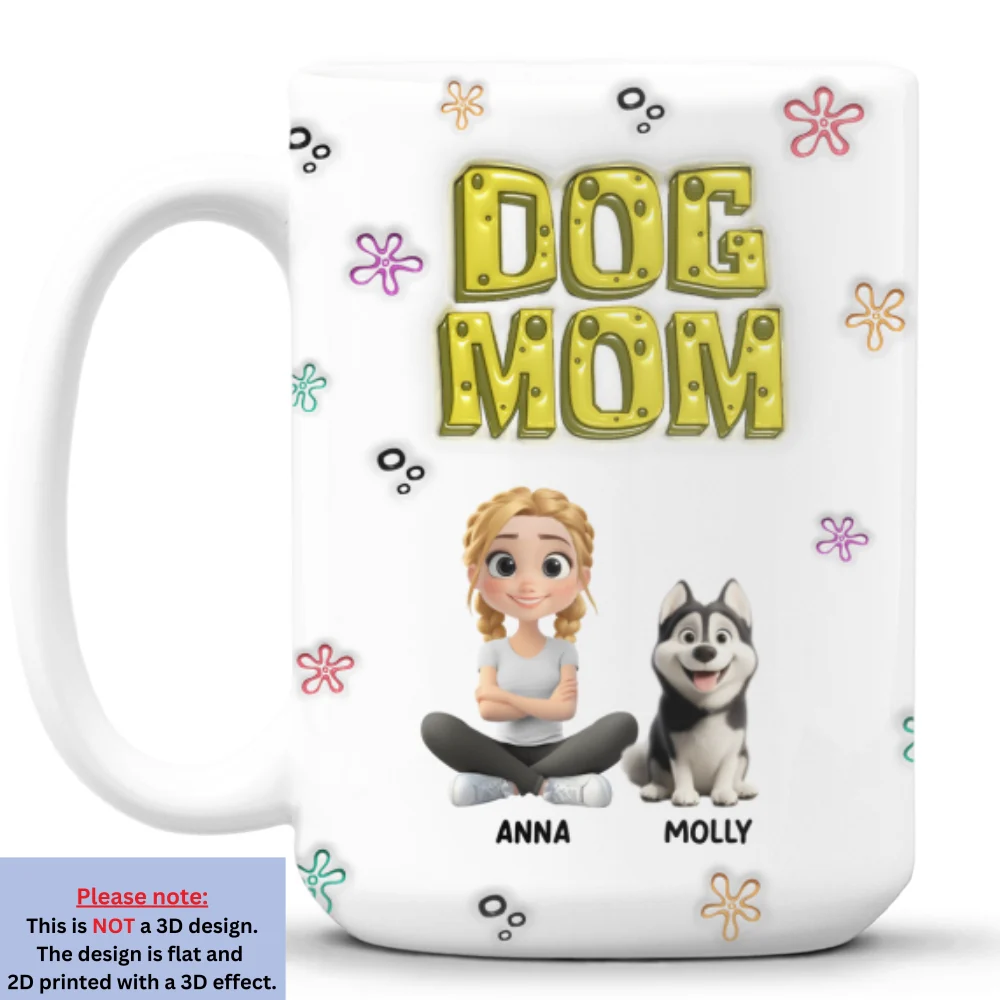 Sponge Dog Mom - Personalized Custom 3D Inflated Effect Mug - Image 11