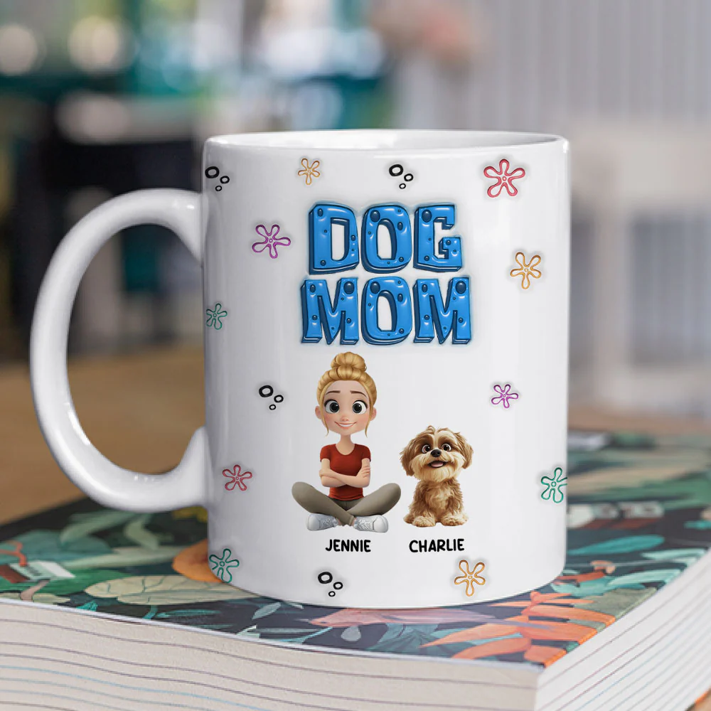 Sponge Dog Mom - Personalized Custom 3D Inflated Effect Mug - Image 2