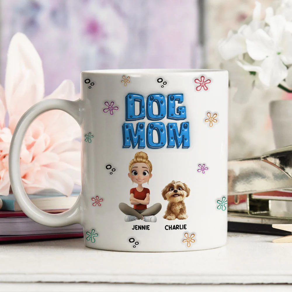 Sponge Dog Mom - Personalized Custom 3D Inflated Effect Mug - Image 4