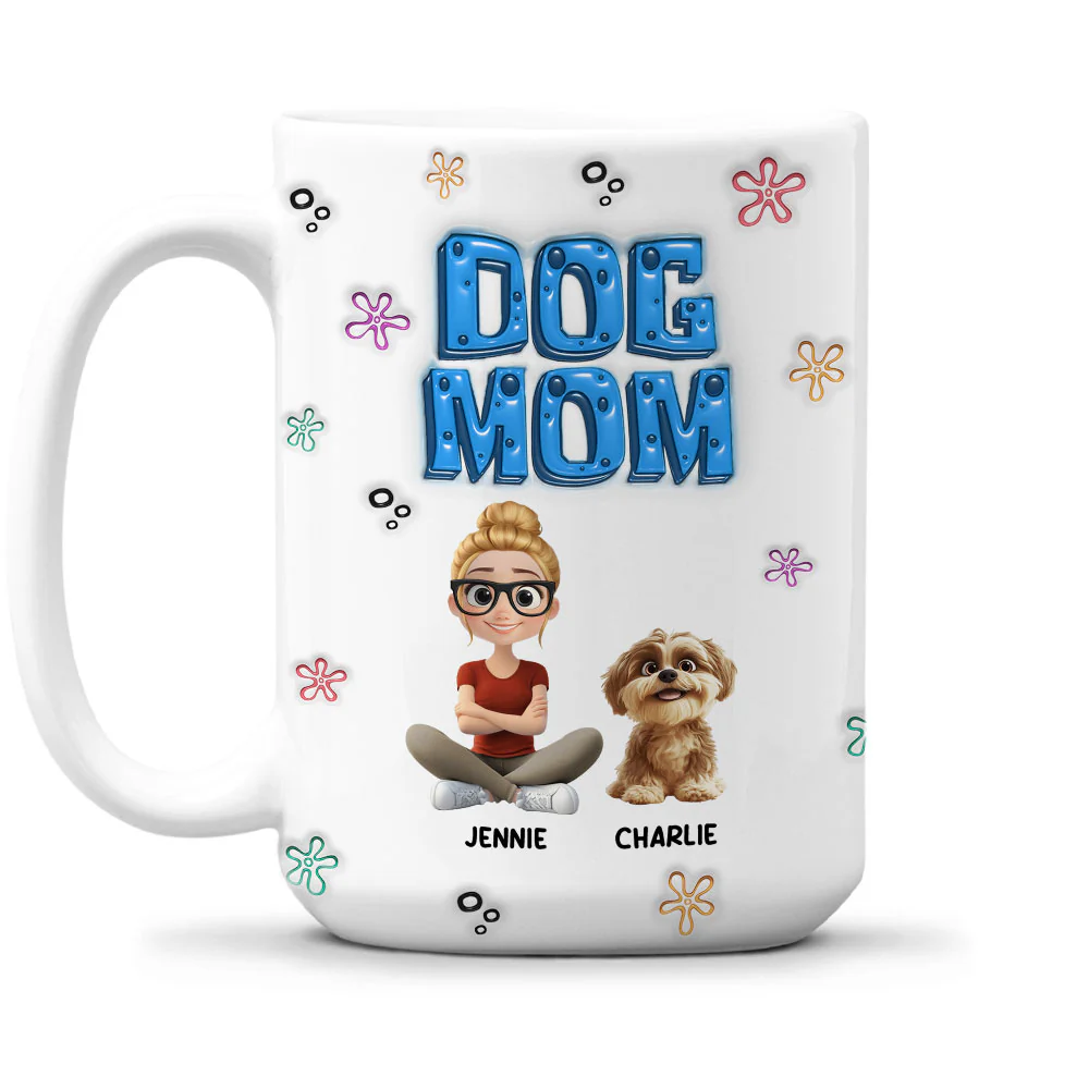 Sponge Dog Mom - Personalized Custom 3D Inflated Effect Mug - Image 7
