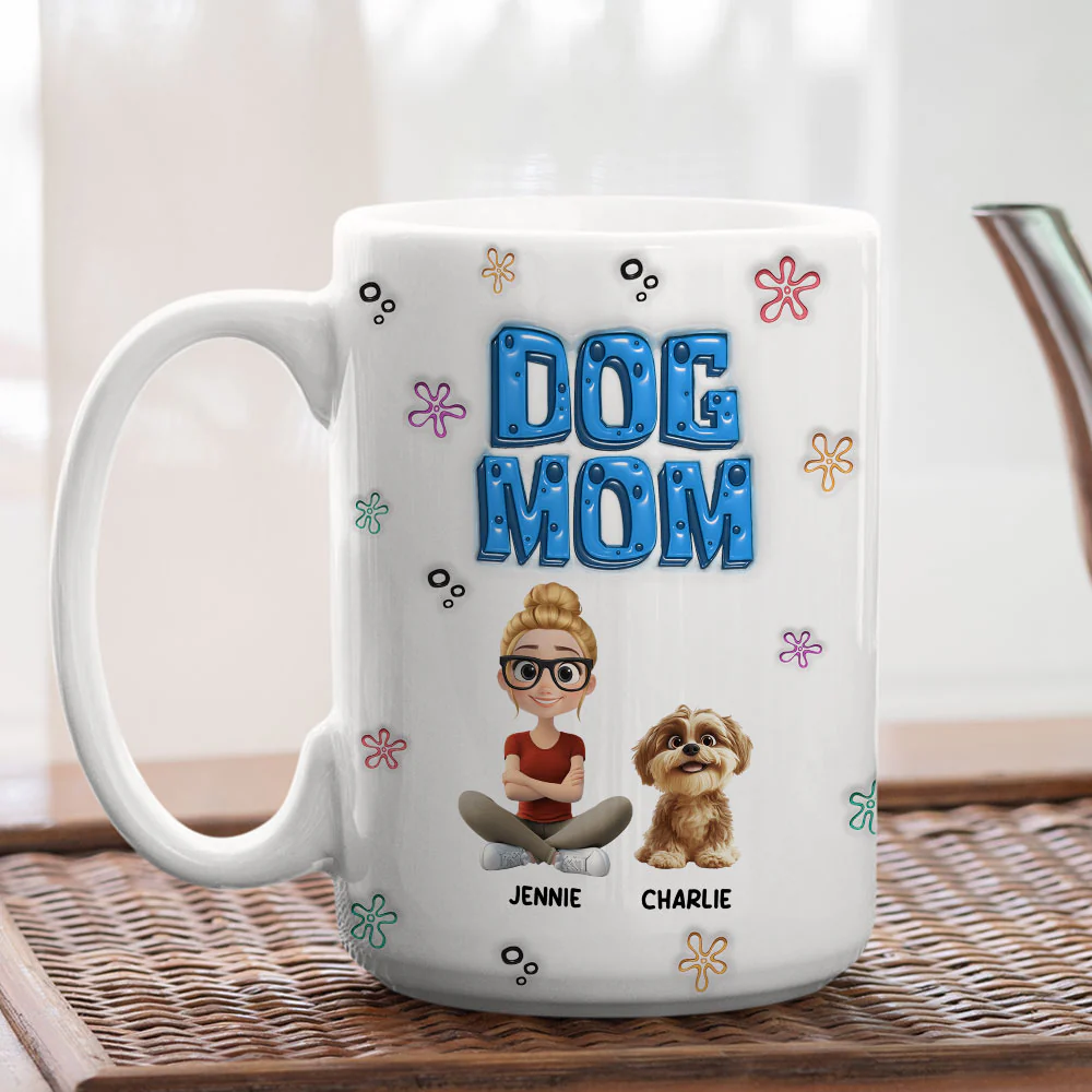 Sponge Dog Mom - Personalized Custom 3D Inflated Effect Mug - Image 8