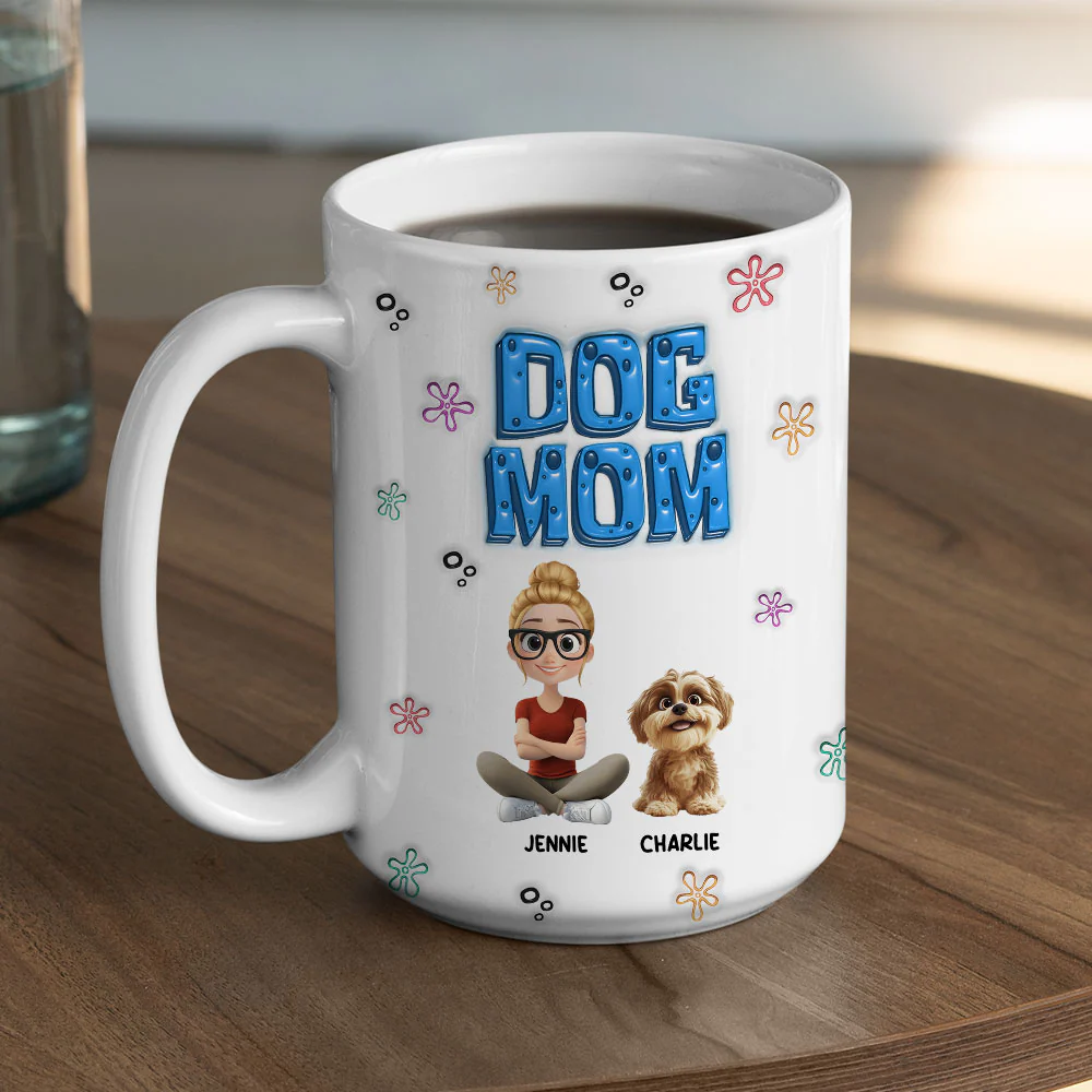 Sponge Dog Mom - Personalized Custom 3D Inflated Effect Mug - Image 9