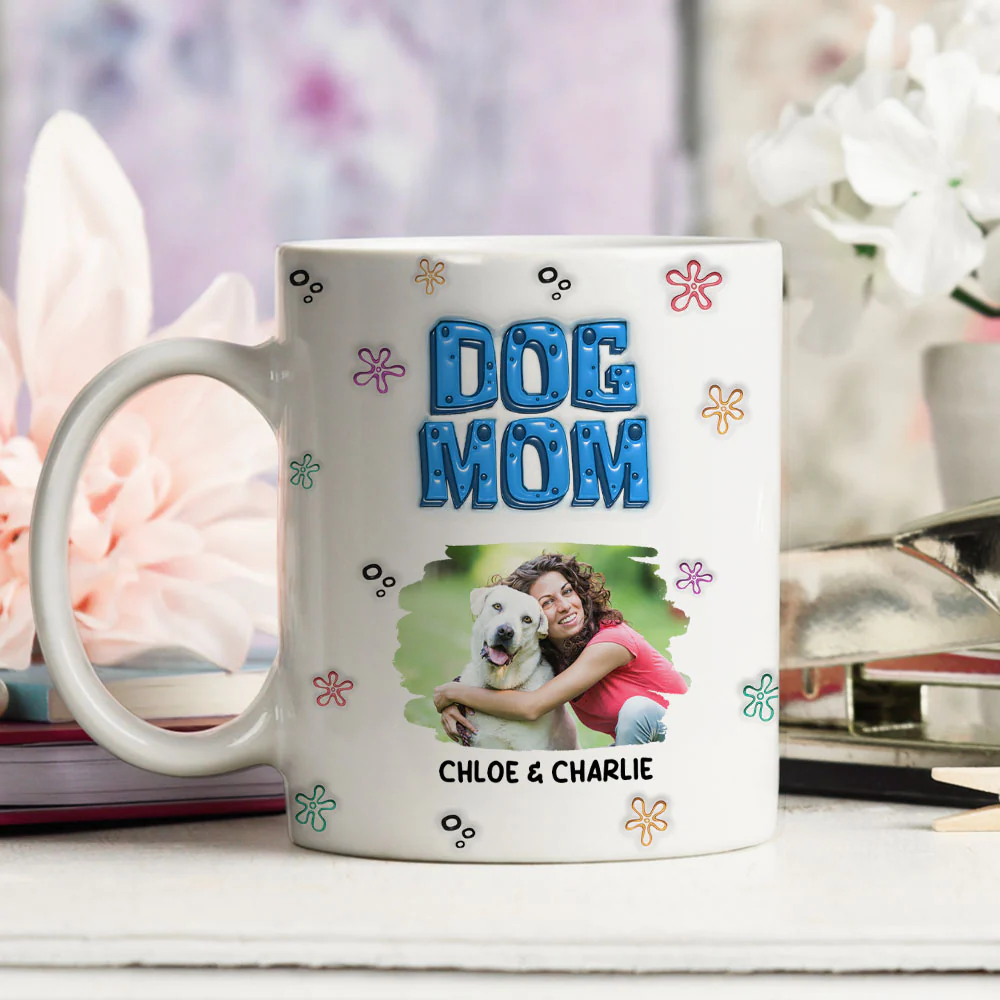 Sponge Dog Mom Photo - Personalized Custom 3D Inflated Effect Mug - Image 3