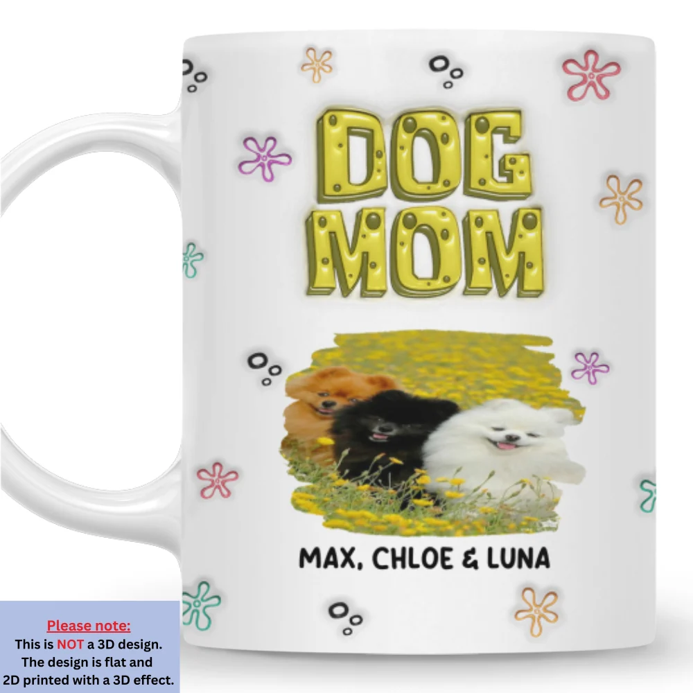 Sponge Dog Mom Photo - Personalized Custom 3D Inflated Effect Mug - Image 4