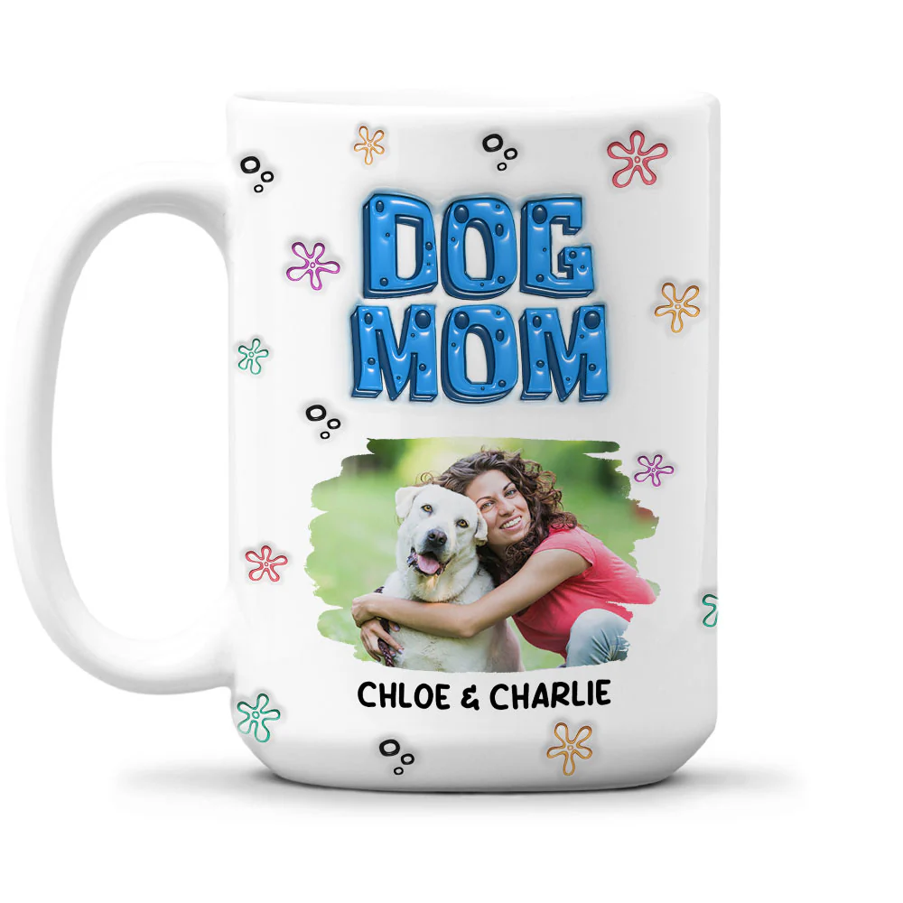 Sponge Dog Mom Photo - Personalized Custom 3D Inflated Effect Mug - Image 5