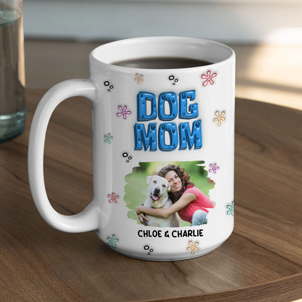 Sponge Dog Mom Photo - Personalized Custom 3D Inflated Effect Mug - Image 7