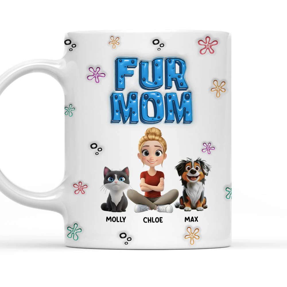 Sponge Fur Mom - Personalized Custom 3D Inflated Effect Mug