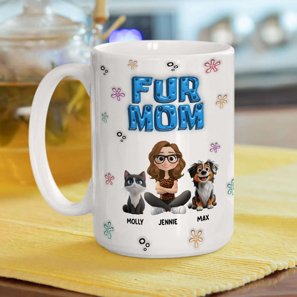 Sponge Fur Mom - Personalized Custom 3D Inflated Effect Mug - Image 10