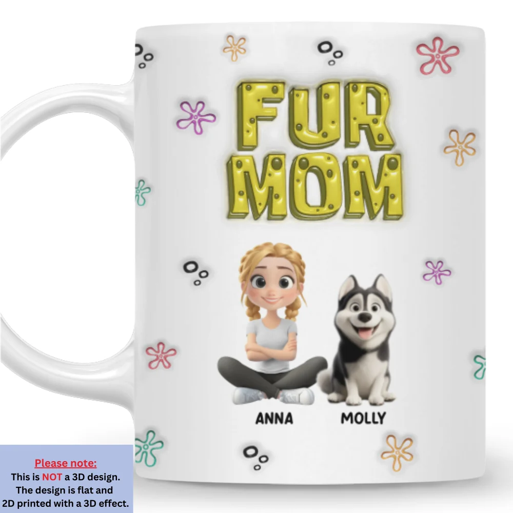 Sponge Fur Mom - Personalized Custom 3D Inflated Effect Mug - Image 6