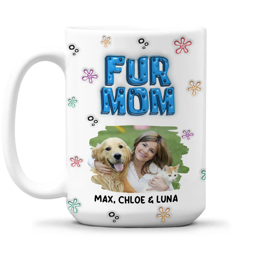 Sponge Fur Mom Photo - Personalized Custom 3D Inflated Effect Mug - Image 5