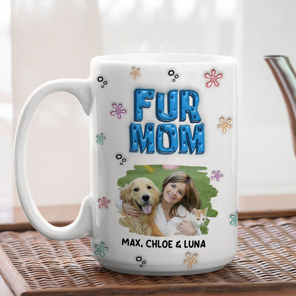 Sponge Fur Mom Photo - Personalized Custom 3D Inflated Effect Mug - Image 6