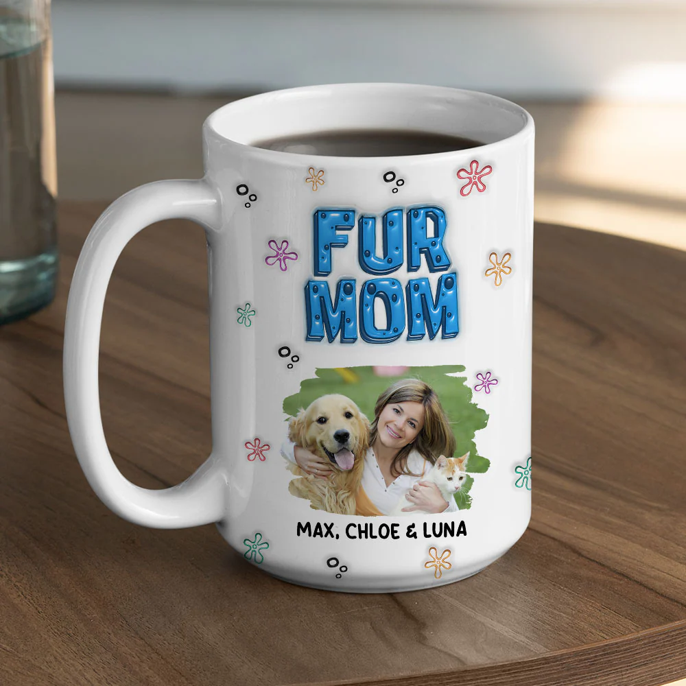 Sponge Fur Mom Photo - Personalized Custom 3D Inflated Effect Mug - Image 7
