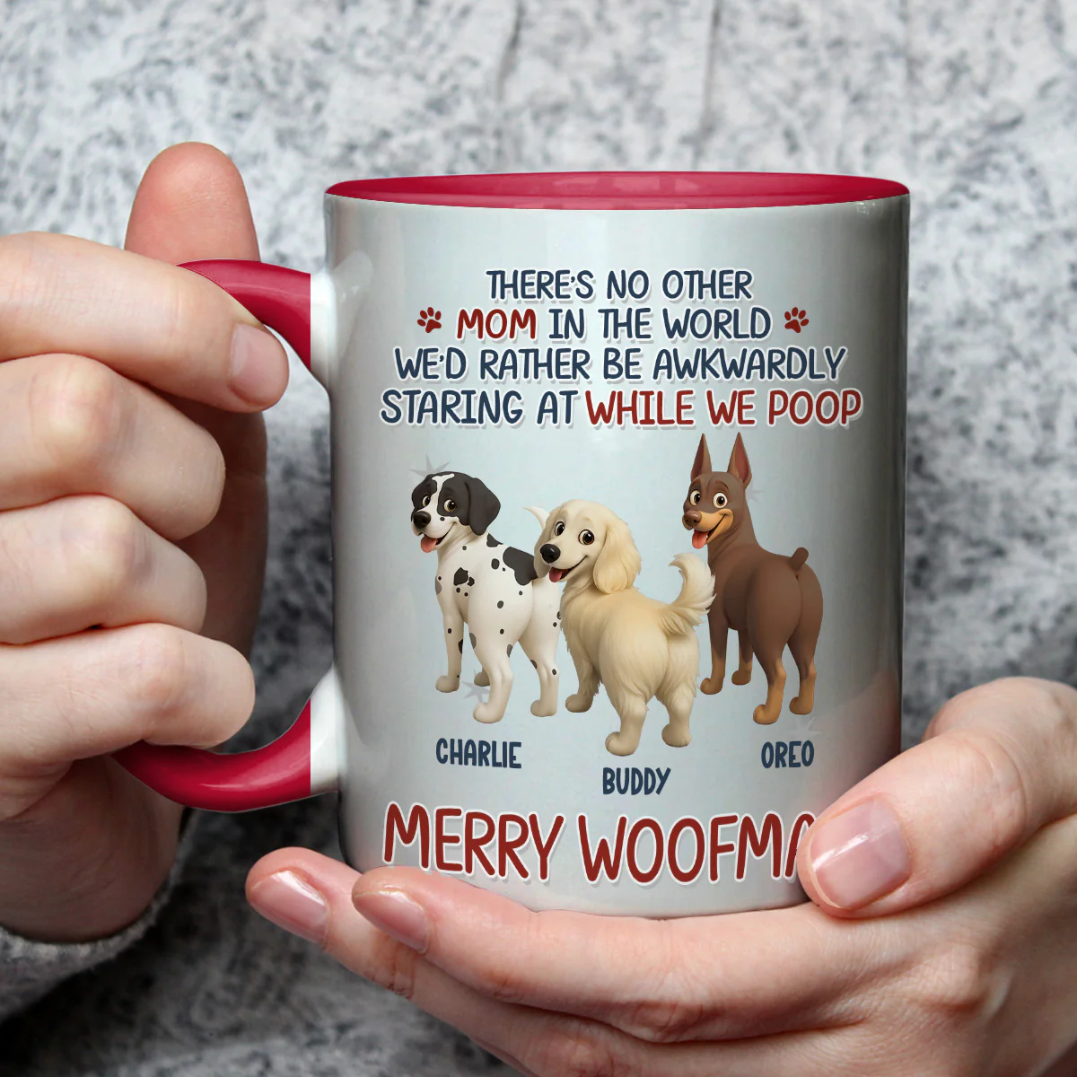 Staring At When I Poop Dog Butt - Personalized Custom Accent Mug - Image 3