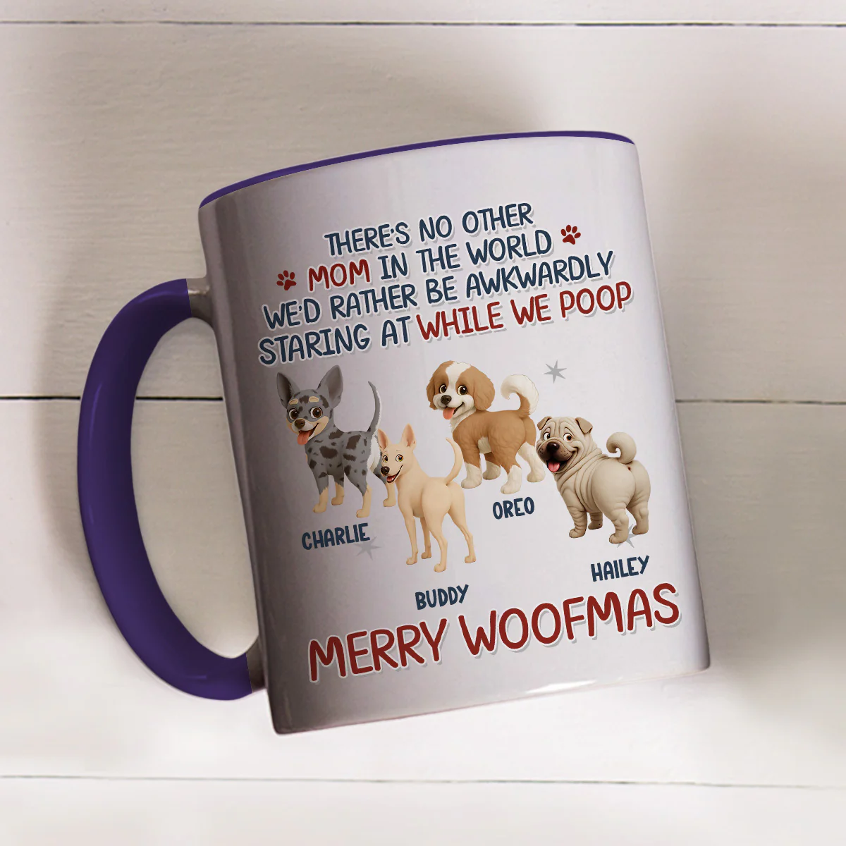 Staring At When I Poop Dog Butt - Personalized Custom Accent Mug - Image 4