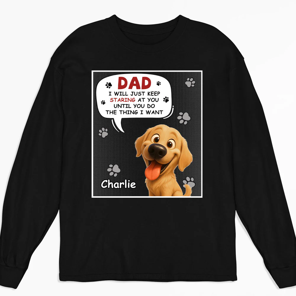 Staring At You Cartoon - Personalized Custom Long Sleeve T-shirt