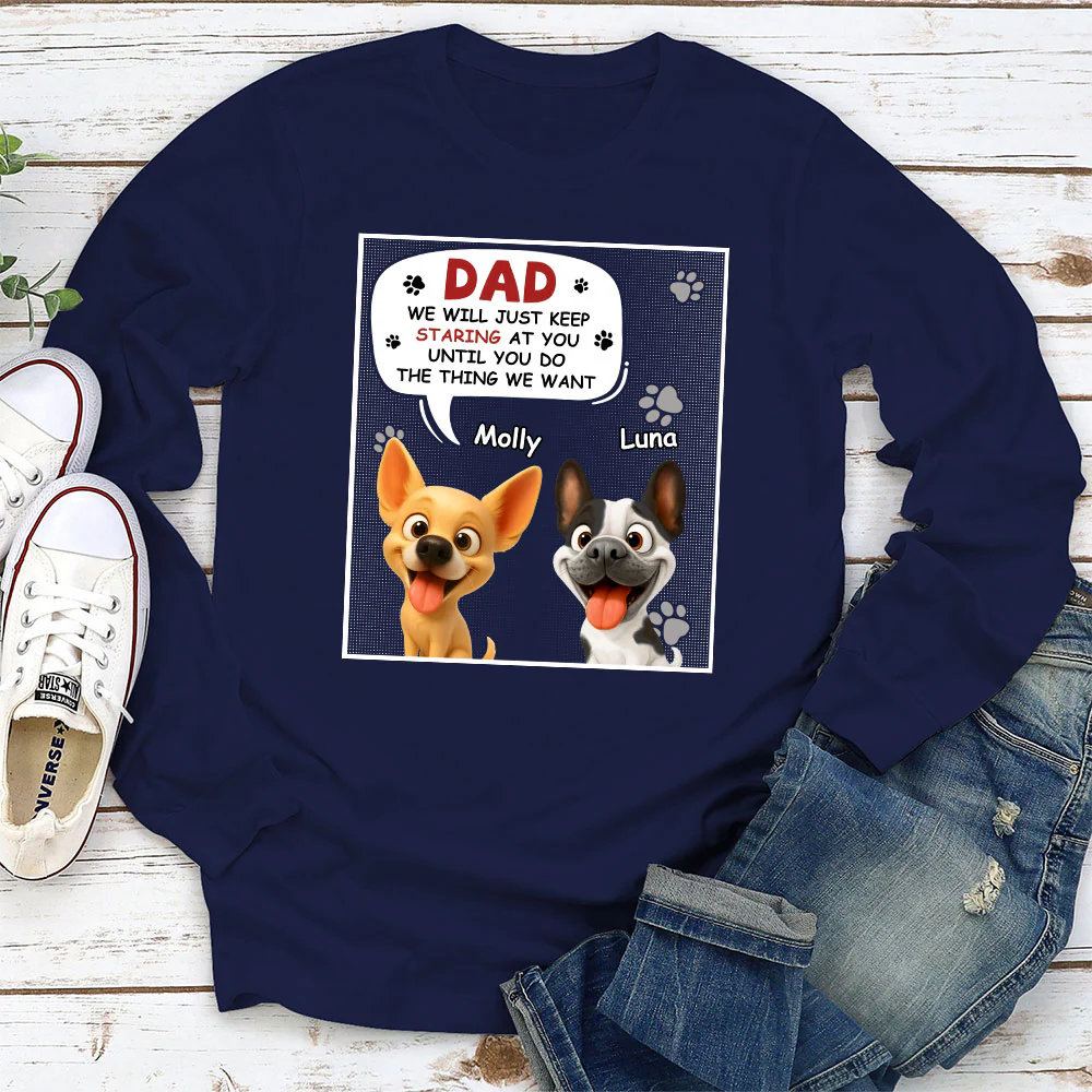 Staring At You Cartoon - Personalized Custom Long Sleeve T-shirt - Image 2