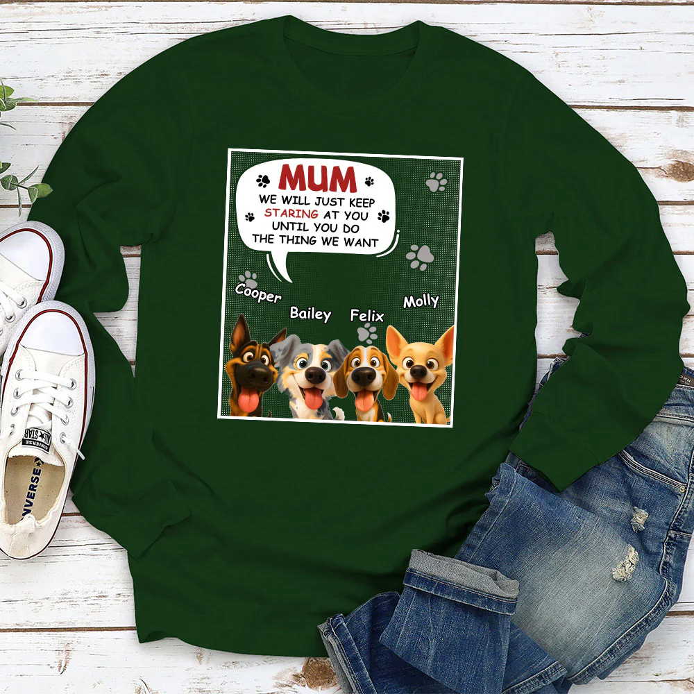 Staring At You Cartoon - Personalized Custom Long Sleeve T-shirt - Image 3
