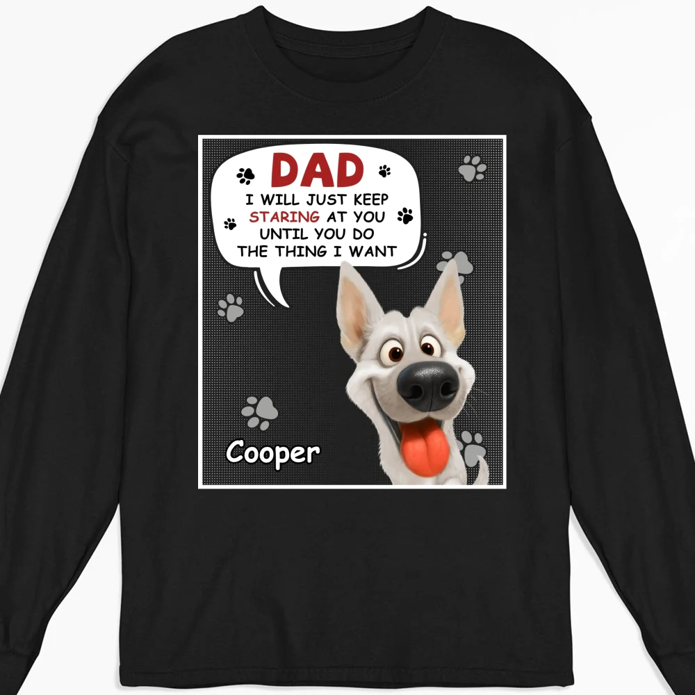 Staring At You Cartoon - Personalized Custom Long Sleeve T-shirt - Image 4