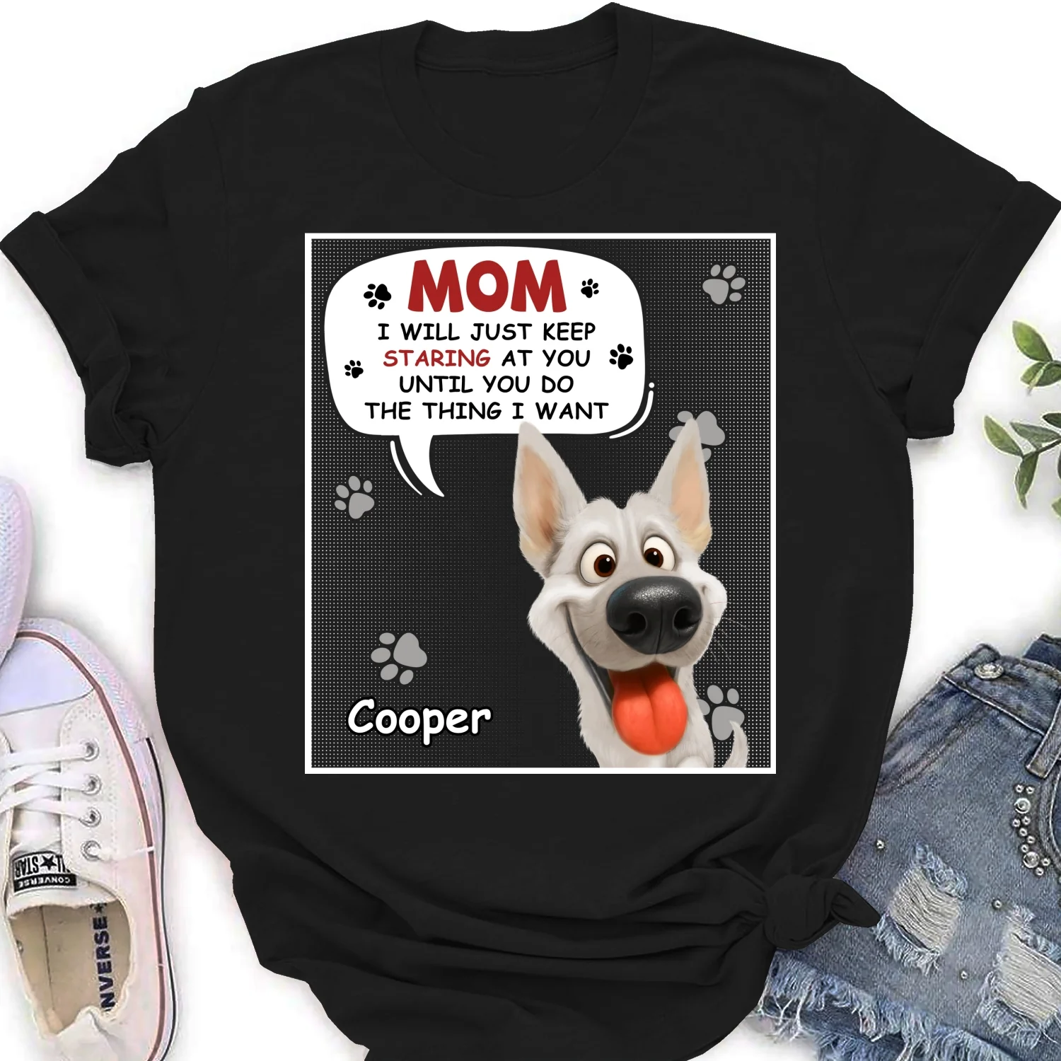 Staring At You Cartoon - Personalized Custom Women's T-shirt - Image 6