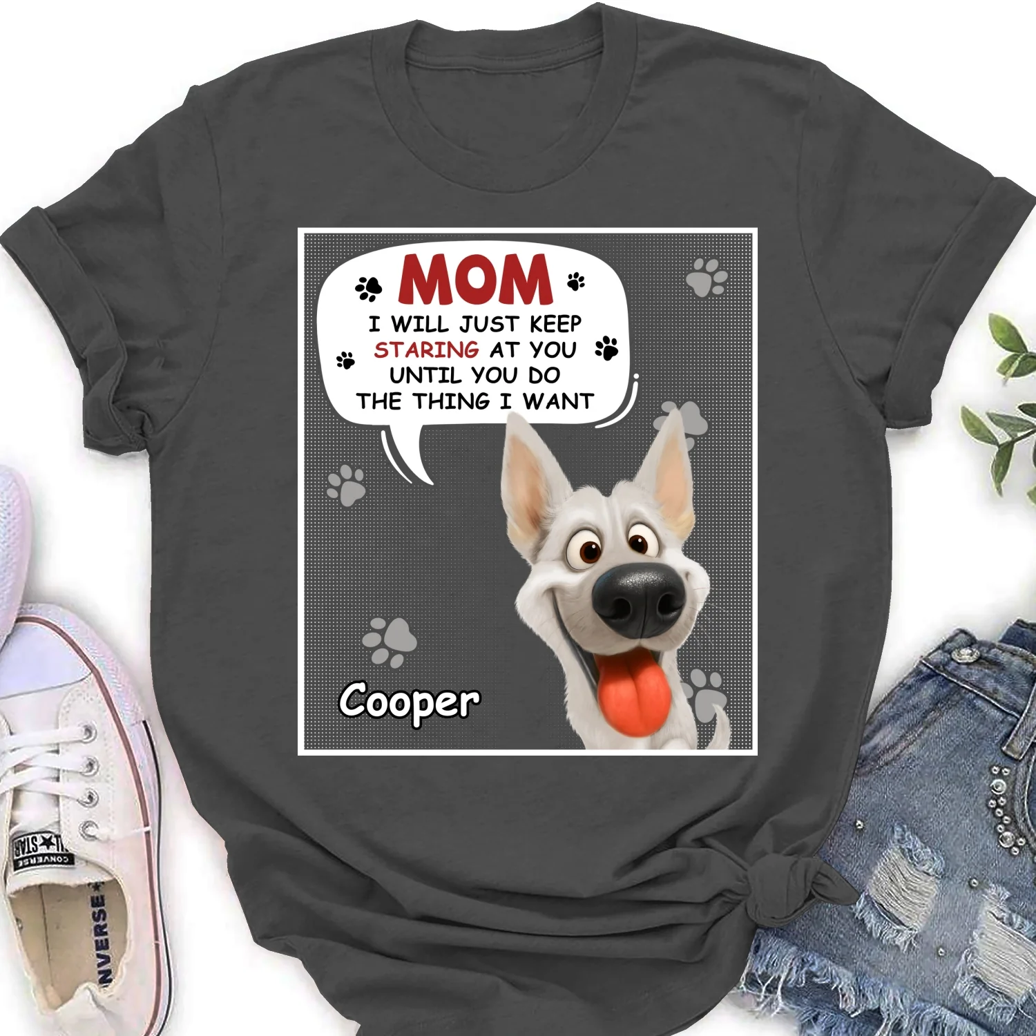 Staring At You Cartoon - Personalized Custom Women's T-shirt - Image 9