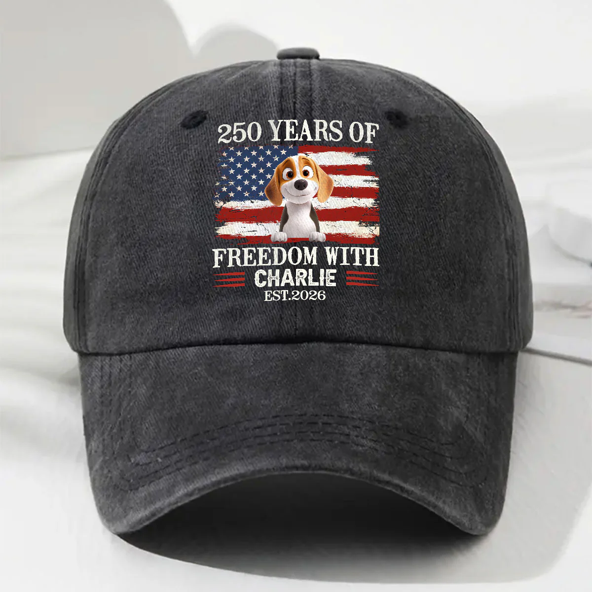 Stars Sparkle Dogs Celebrate Too - Personalized Custom Vintage Washed Denim Cap