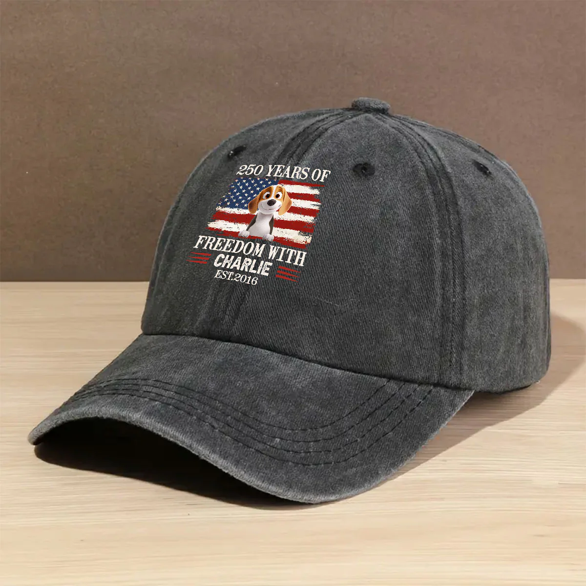Stars Sparkle Dogs Celebrate Too - Personalized Custom Vintage Washed Denim Cap - Image 2