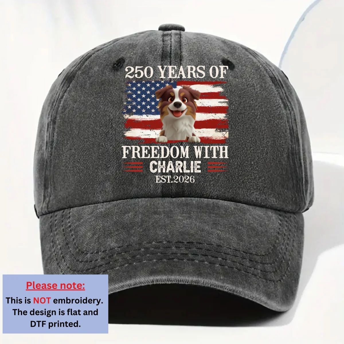 Stars Sparkle Dogs Celebrate Too - Personalized Custom Vintage Washed Denim Cap - Image 7