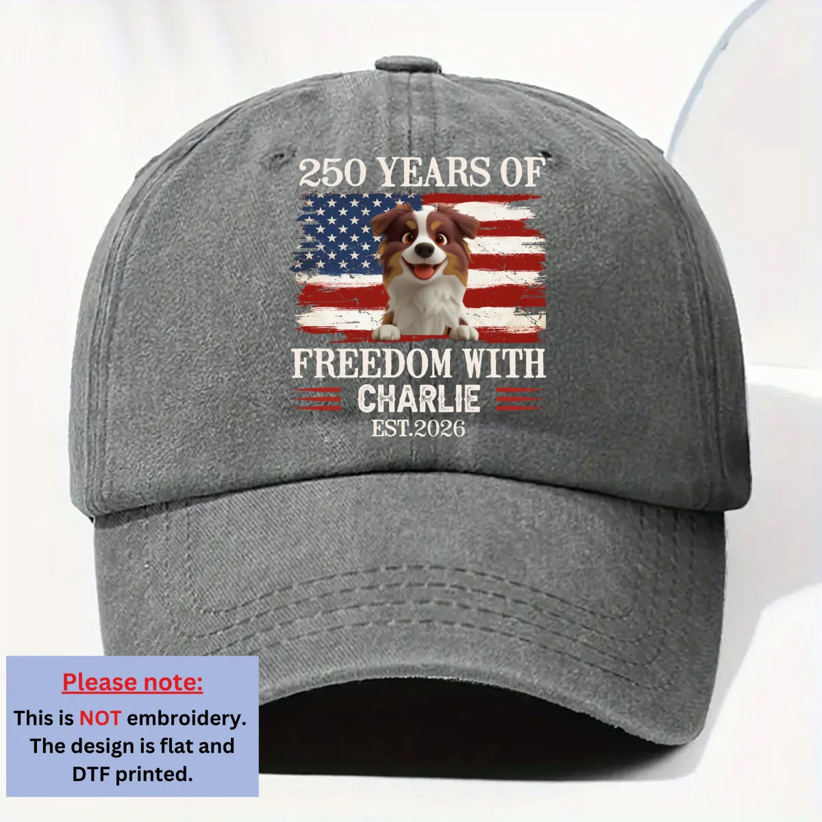 Stars Sparkle Dogs Celebrate Too - Personalized Custom Vintage Washed Denim Cap - Image 8