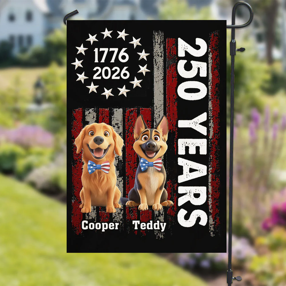 Stars Stripes And Tail Wags - Personalized Custom Flag - Image 3