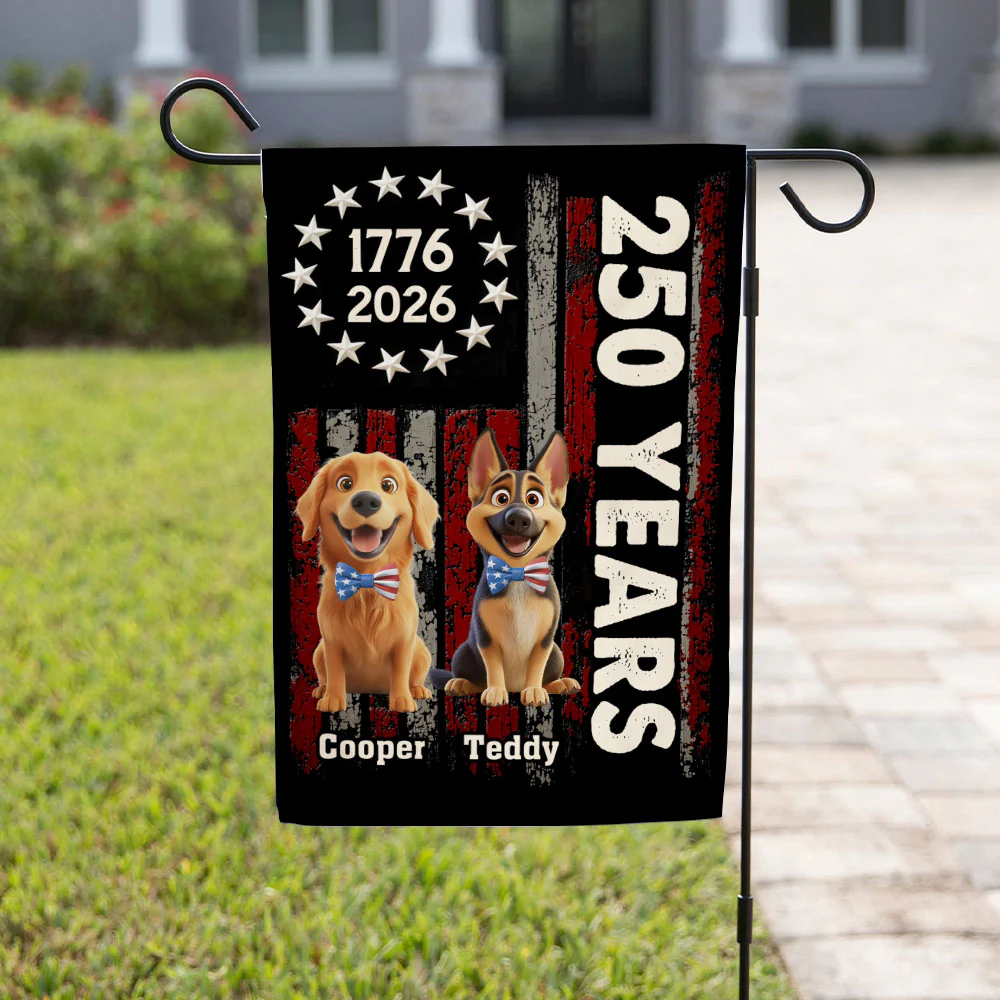 Stars Stripes And Tail Wags - Personalized Custom Flag - Image 4