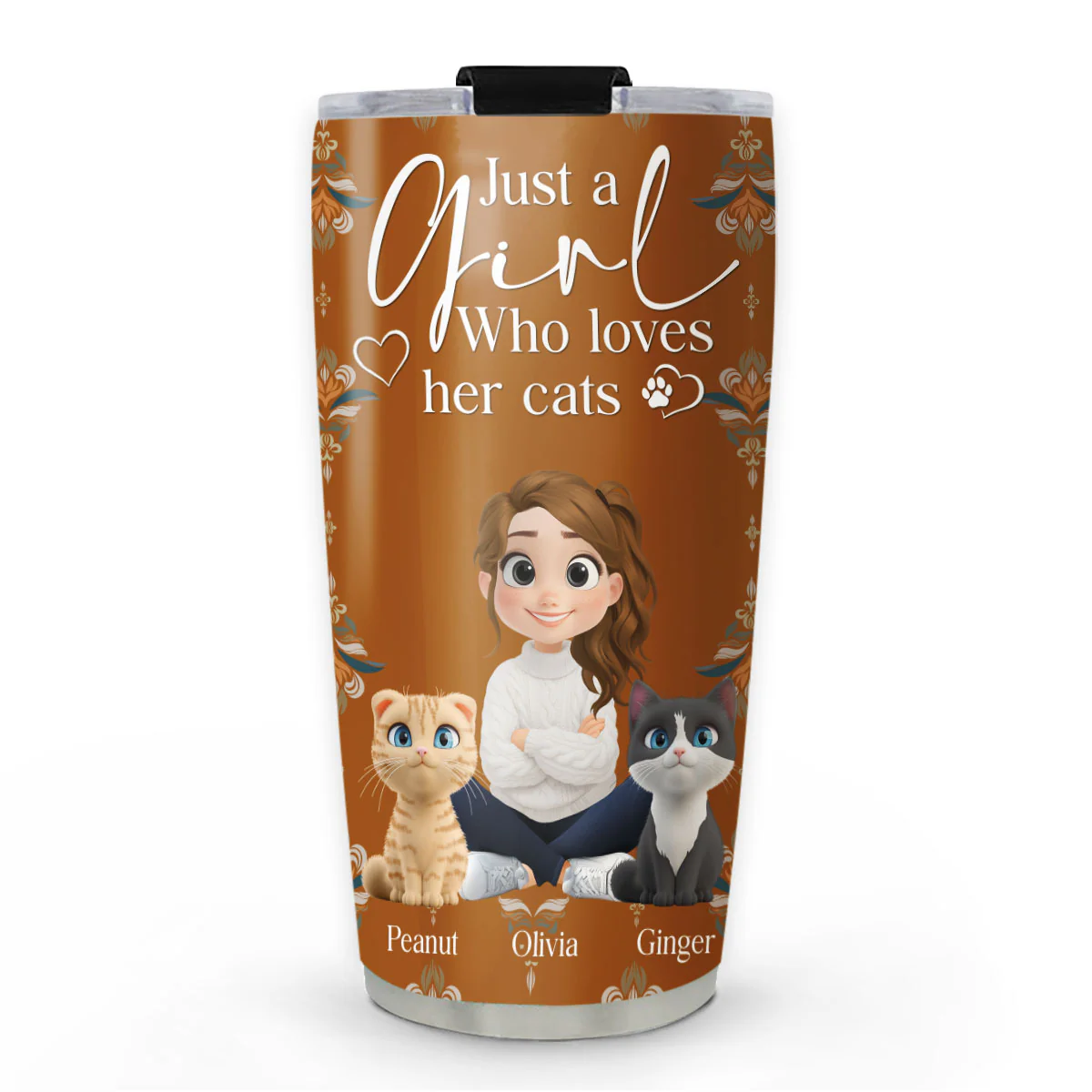 Stay Here With Cats - Personalized Custom Tumbler