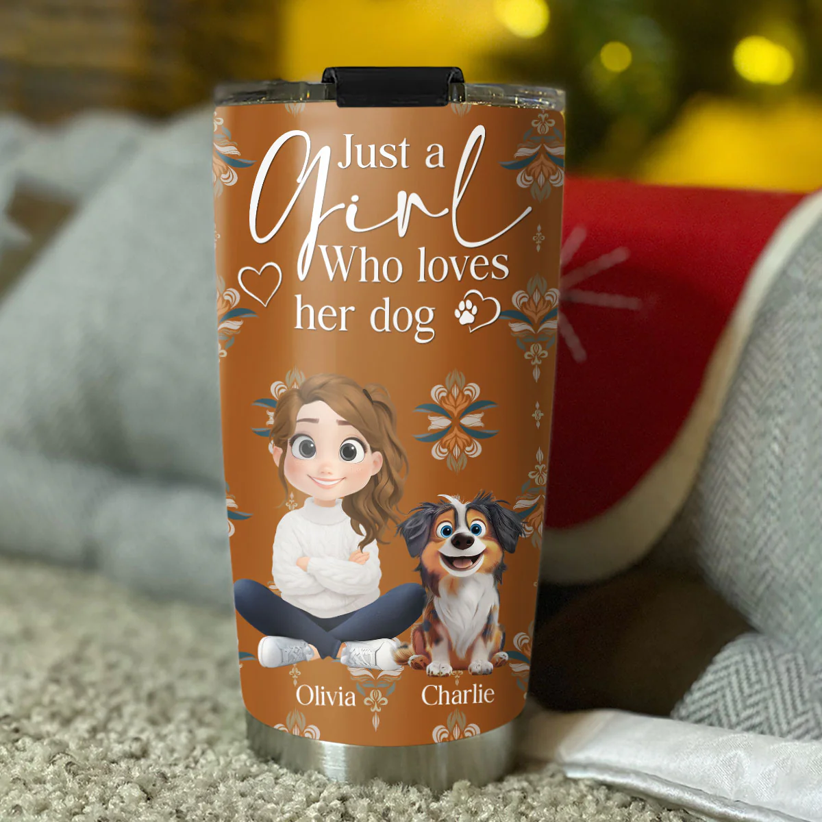 Stay Here With Dogs - Personalized Custom Tumbler - Image 4