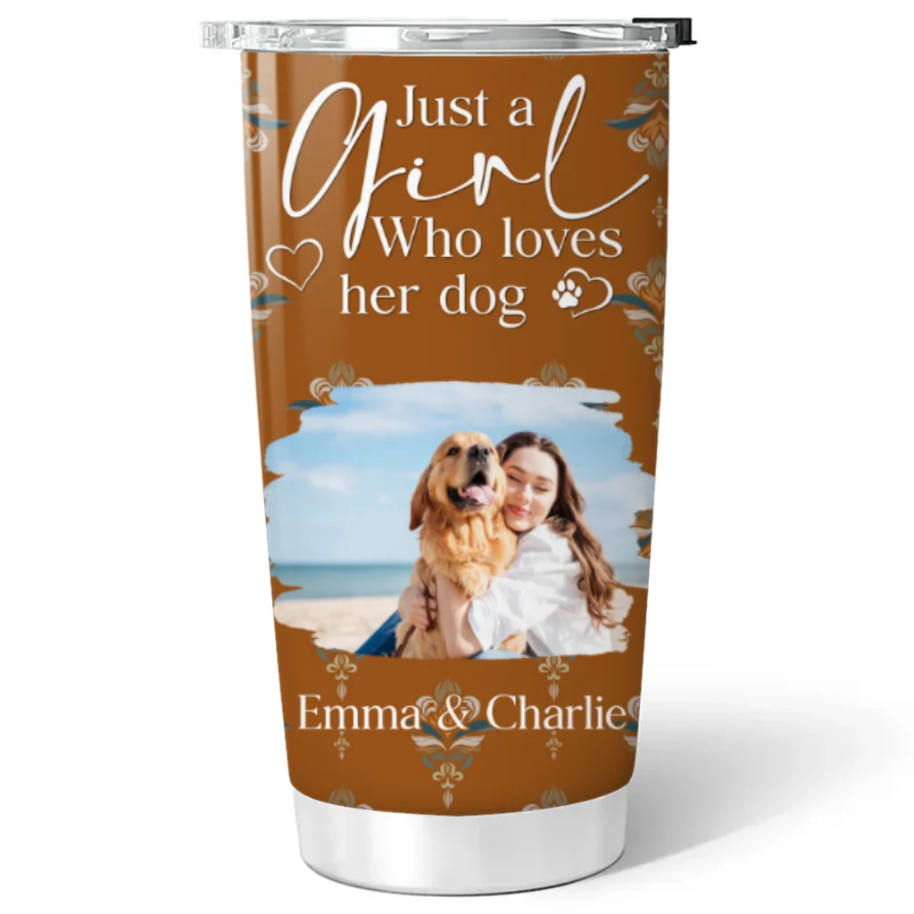 Stay Here With Dogs Photo - Personalized Custom Tumbler - Image 2