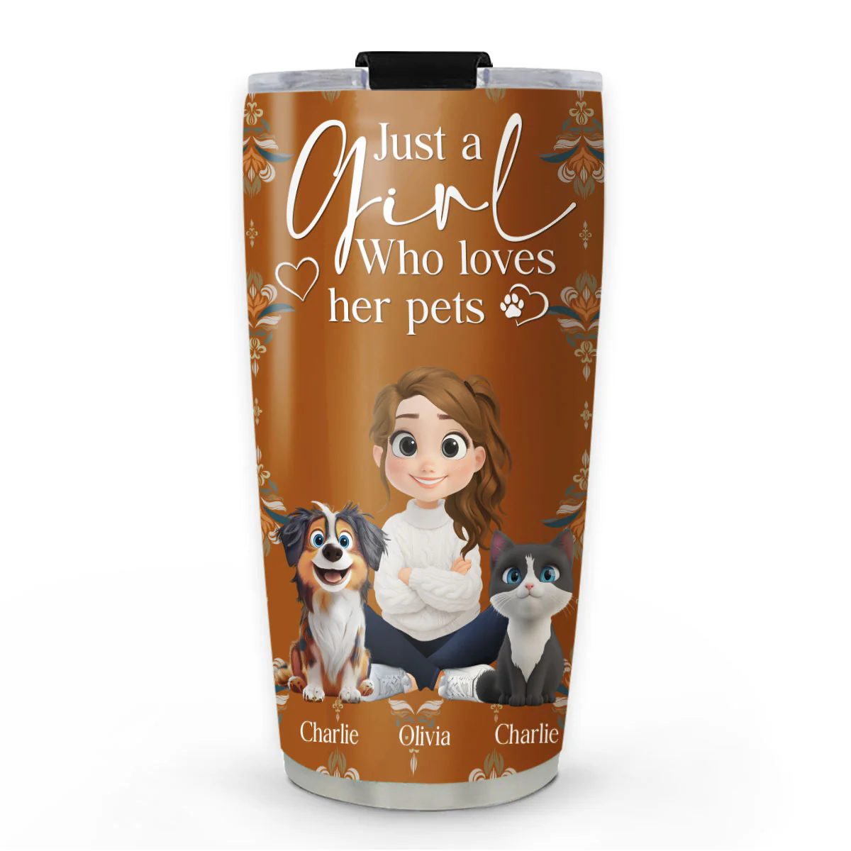 Stay Here With Pets - Personalized Custom Tumbler