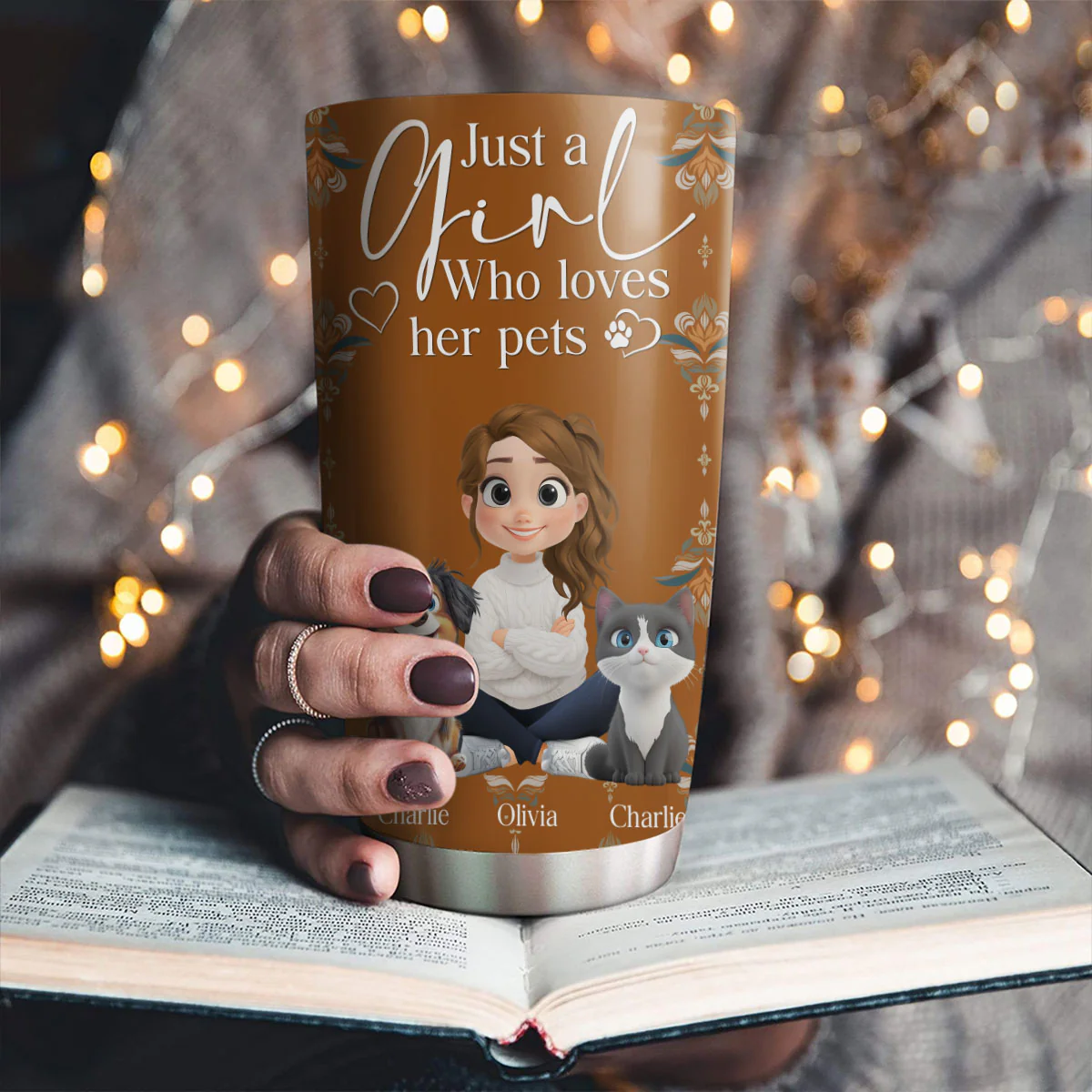 Stay Here With Pets - Personalized Custom Tumbler - Image 2
