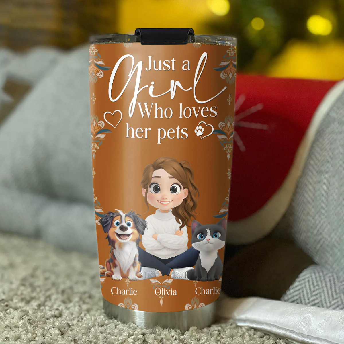 Stay Here With Pets - Personalized Custom Tumbler - Image 4