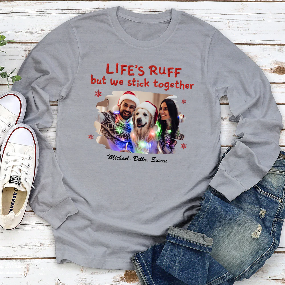 Stick Together Despite All Photo - Personalized Custom Long Sleeve T-Shirt - Image 2