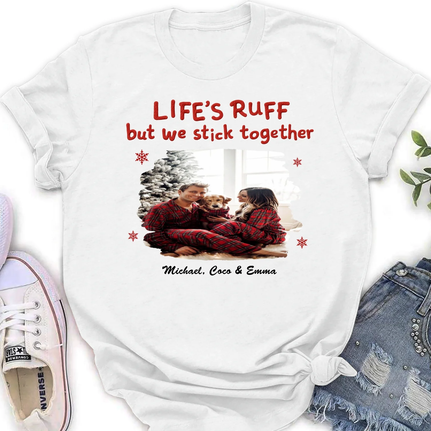 Stick Together Despite All Photo - Personalized Custom Women's T-Shirt - Image 6