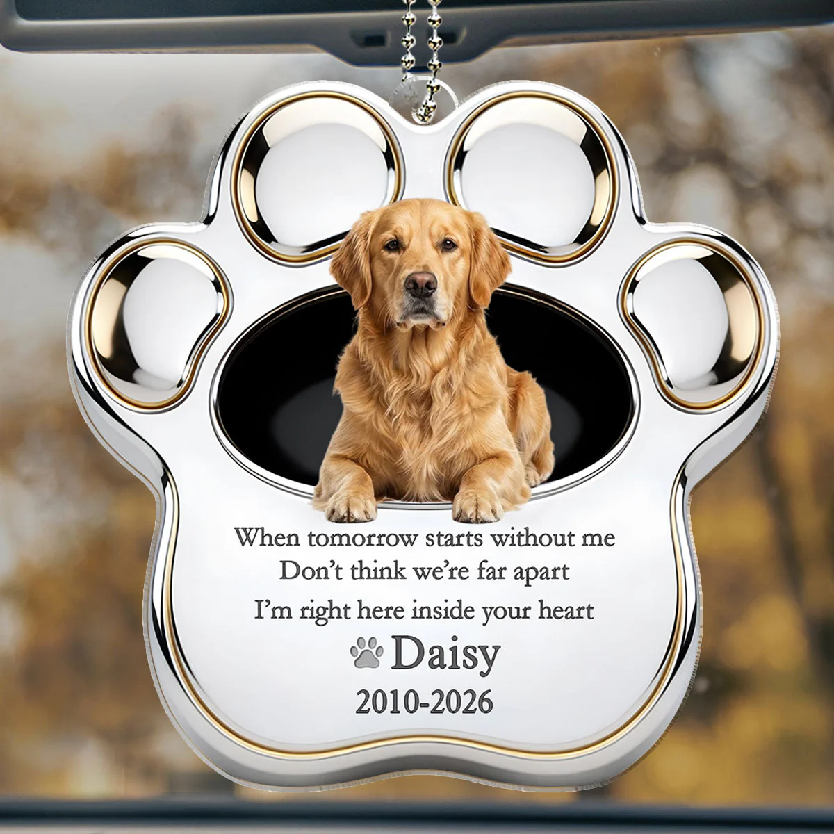 Still Here In Your Heart - Personalized Custom Car Ornament - Image 2
