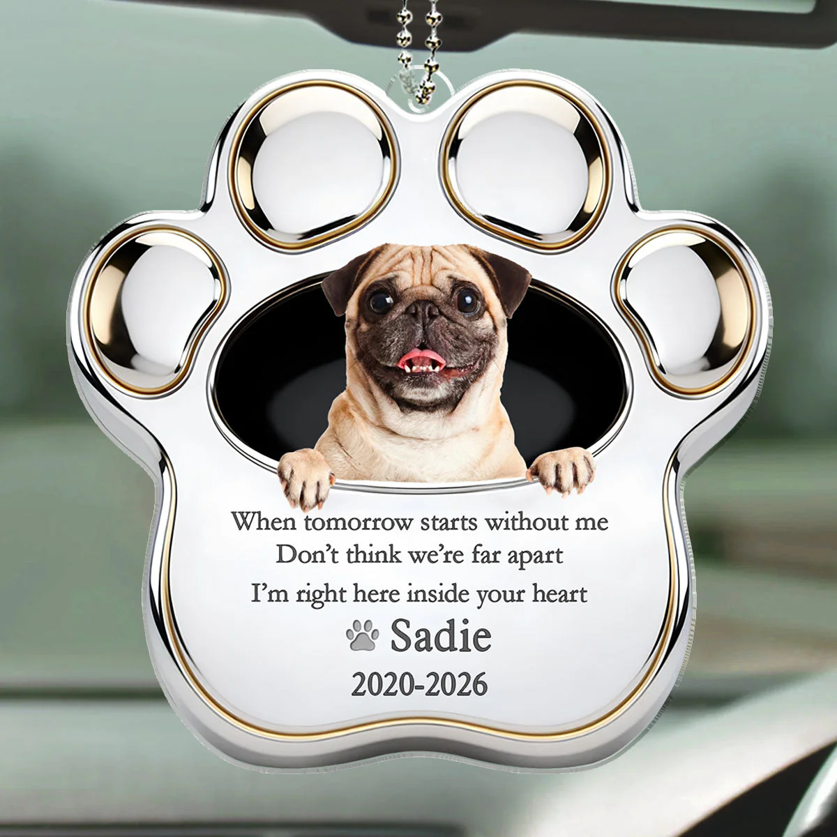 Still Here In Your Heart - Personalized Custom Car Ornament - Image 5