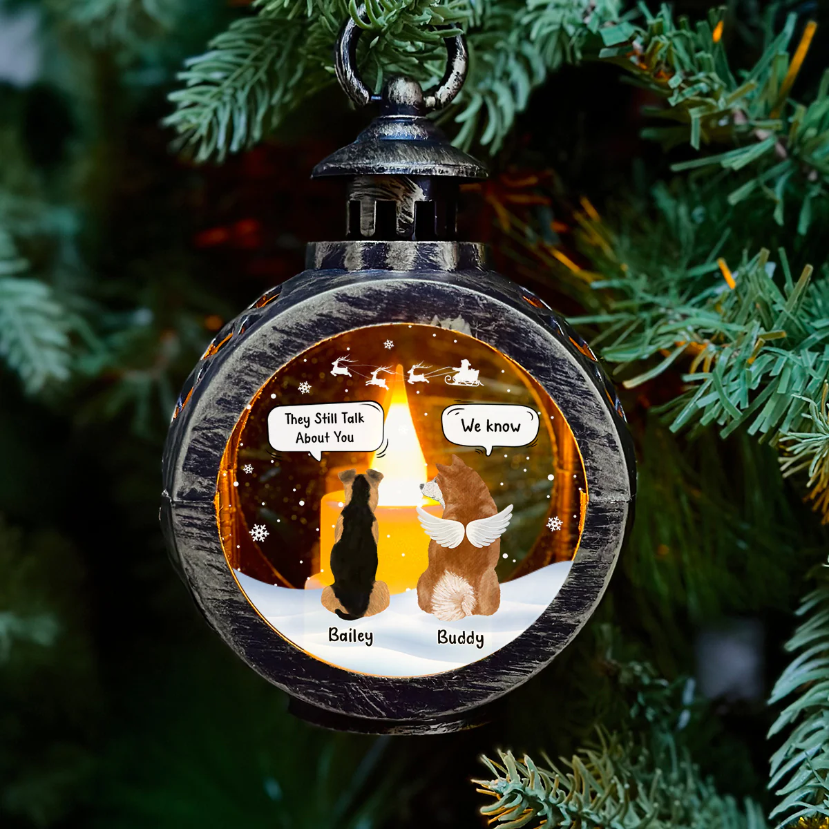 Still Miss Us - Personalized Custom Christmas Lantern - Image 2