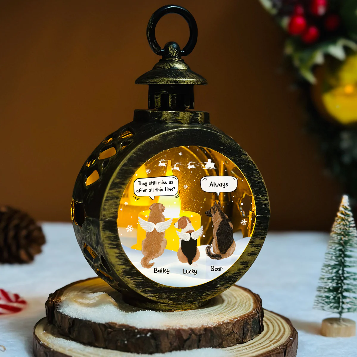 Still Miss Us - Personalized Custom Christmas Lantern - Image 5