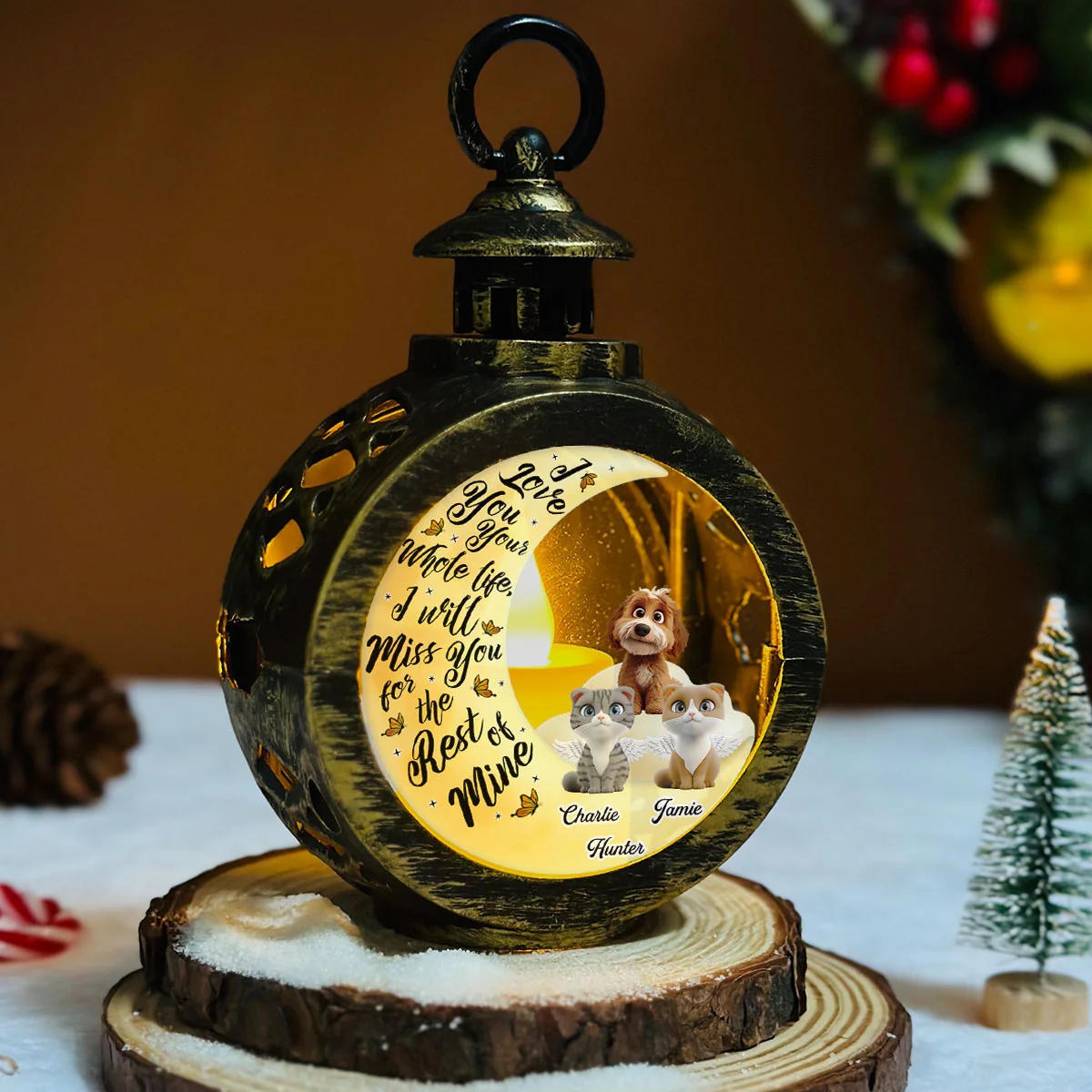 Still Think Of Them - Personalized Custom Christmas Lantern - Image 4