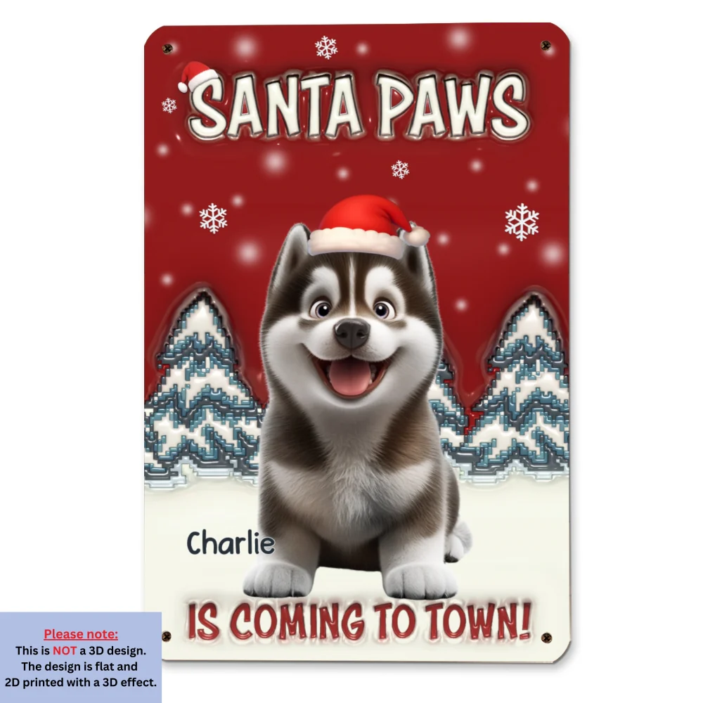 Stop Here With Us Santa - Personalized Custom 3D Inflated Effect Metal Sign - Image 6