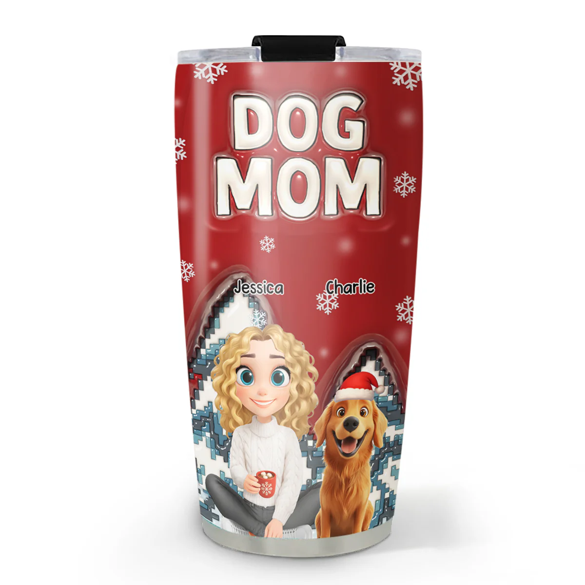 Stop Here With Us Santa - Personalized Custom 3D Inflated Effect Tumbler