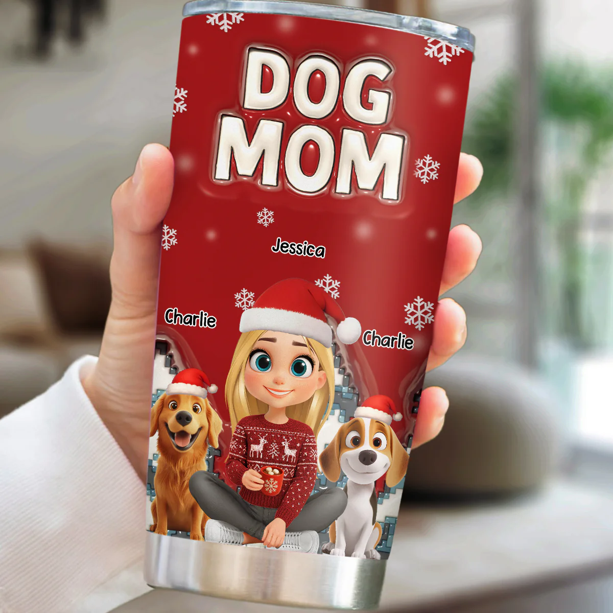 Stop Here With Us Santa - Personalized Custom 3D Inflated Effect Tumbler - Image 2